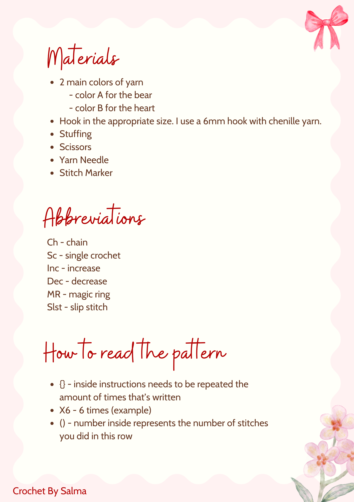 Patron Ourson d'Amour