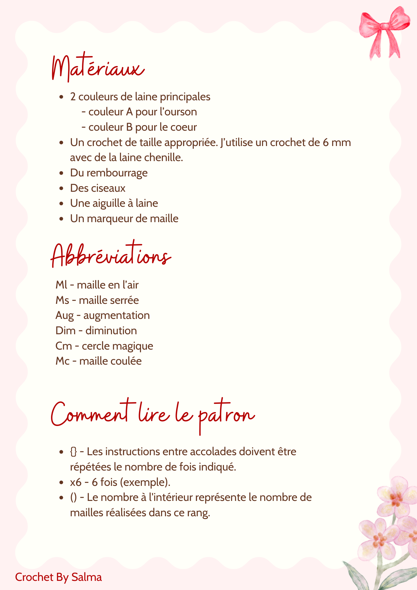 Patron Ourson d'Amour